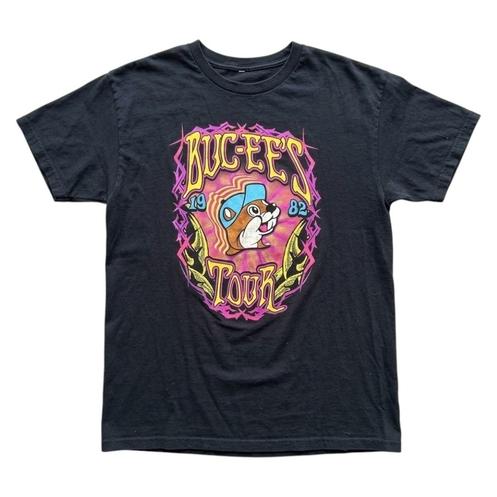 Buc-ee's Tour 1982-2021 Black Graphic T-Shirt Mens Large Neon Concert Style Tee